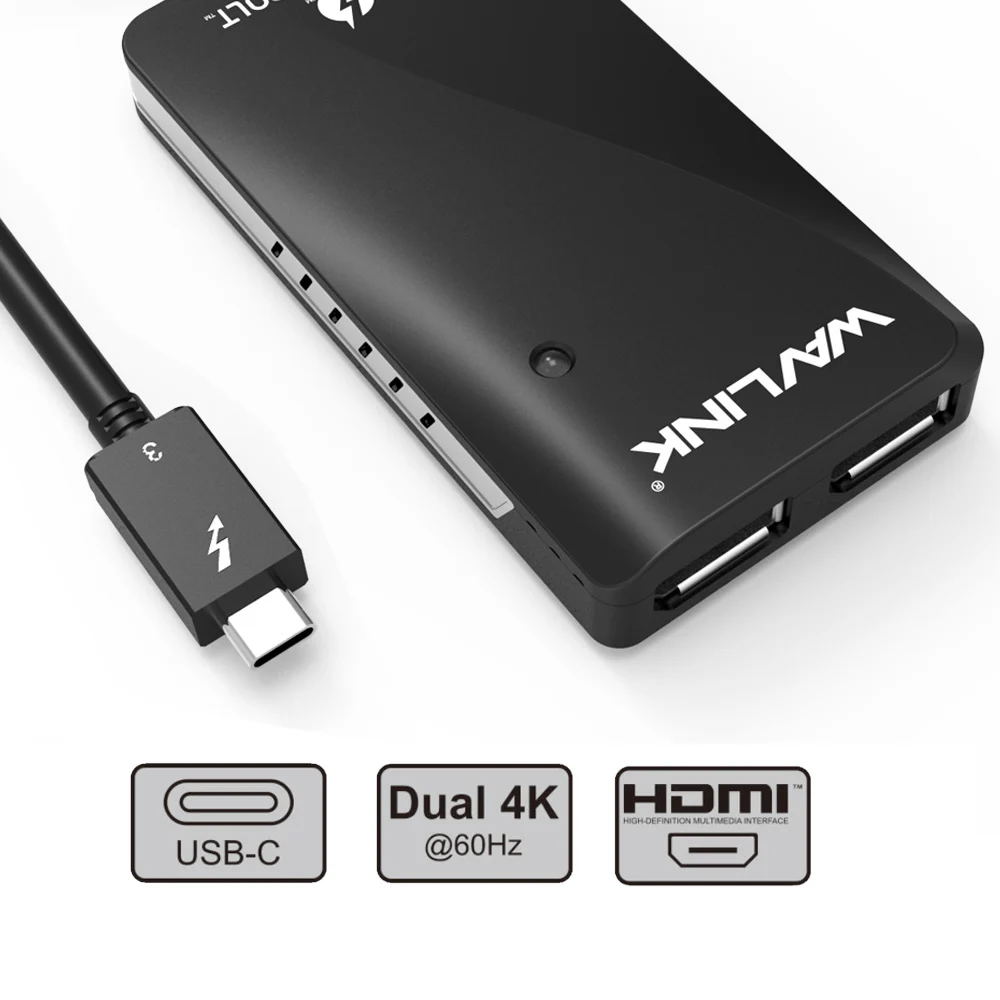 Thunderbolt 3 адаптер двойной HDMI дисплей адаптер сплиттер Тип C usb C концентратор 40 Гбит/с 4K Дисплей порт HDMI 1080P видео сплиттер концентратор