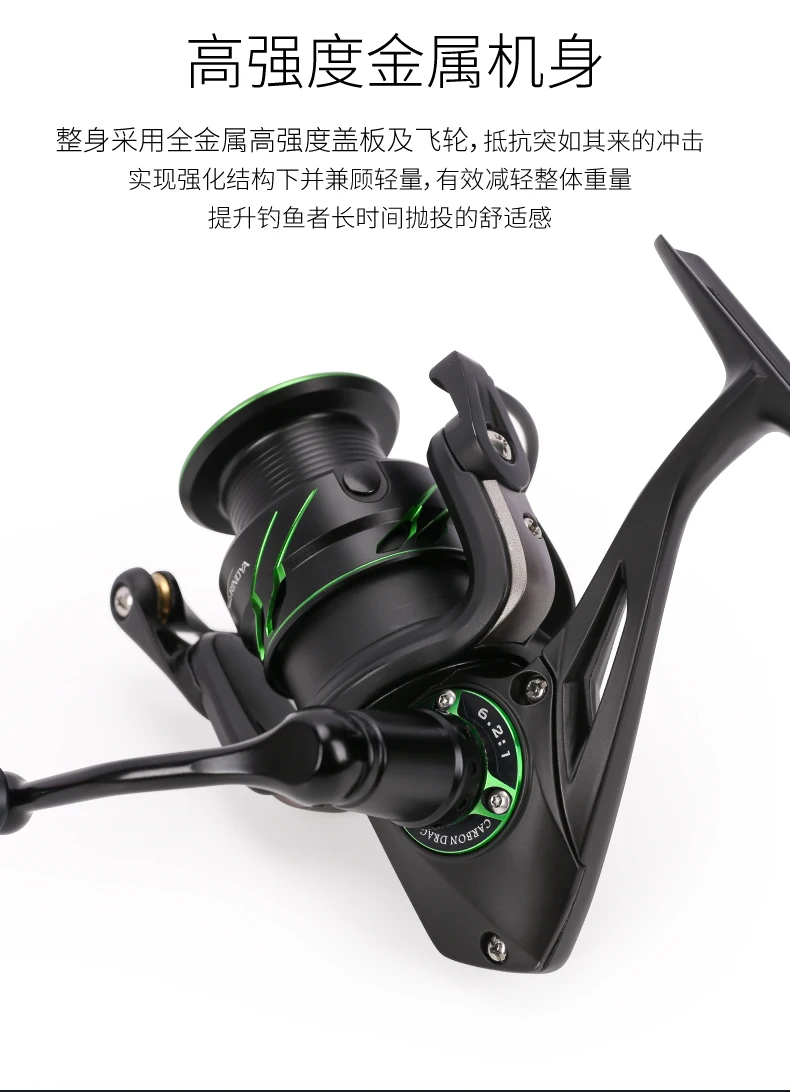 Carretel de Pesca Relação de Velocidade à Prova Força de Arrasto 11 + 1bb Tsurinoya Fiying Tubarão Água 6.2: 1 2000 - 3000 Modelo 8 kg Saltwater Spinning Reel d' 19 Carretilhas de pesca