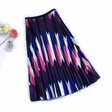 Новинка, Весенняя женская юбка с высокой талией, Hong Kong Flavor, длинная юбка с надписью, плиссированная юбка