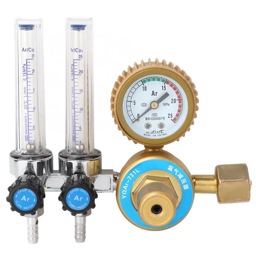 

0.25MPa Argon Gas Pressure Reducer Regulator Double Gauge Meter Welding Accessory Gas Regulator