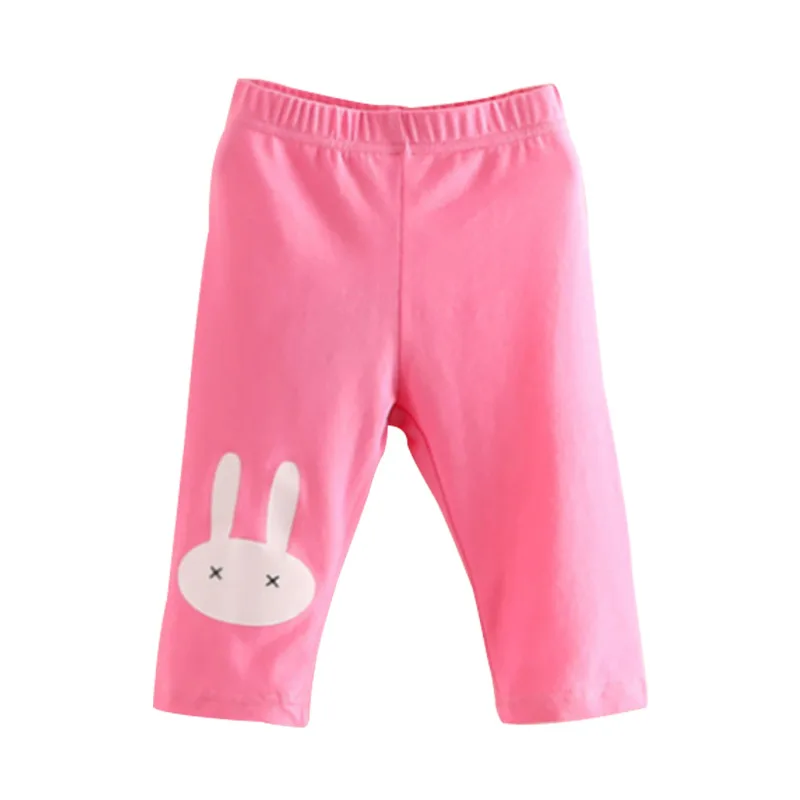 Summer 2 3 4 5 6 8 10 Years Baby Children Candy Color Basic Capri Thin Rabbit Print Little Kids Girls Knee Length Leggings girls pants,girls trousers,kids pants