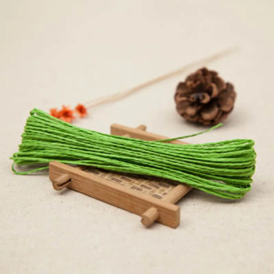100 г/лот, бумажная пряжа из рафии, пряжа, соломенная веревка для вязания шляп, сумка, витая пряжа, оберточная бечевка, нить, сделай сам, поставщик рукоделия - Цвет: green