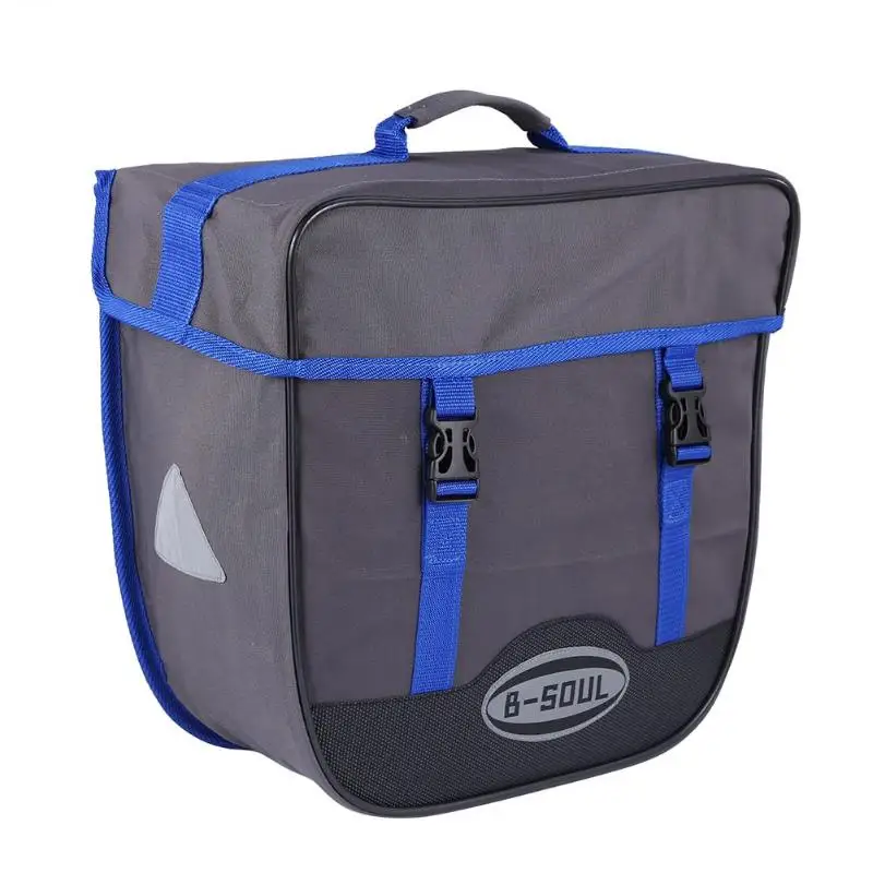 50л велосипедная Сумка-переноска, двухсторонняя сумка для горного велосипеда, задняя водонепроницаемая сумка для горного велосипеда, велосипедная сумка на заднее сиденье, сумка для багажника - Цвет: Синий