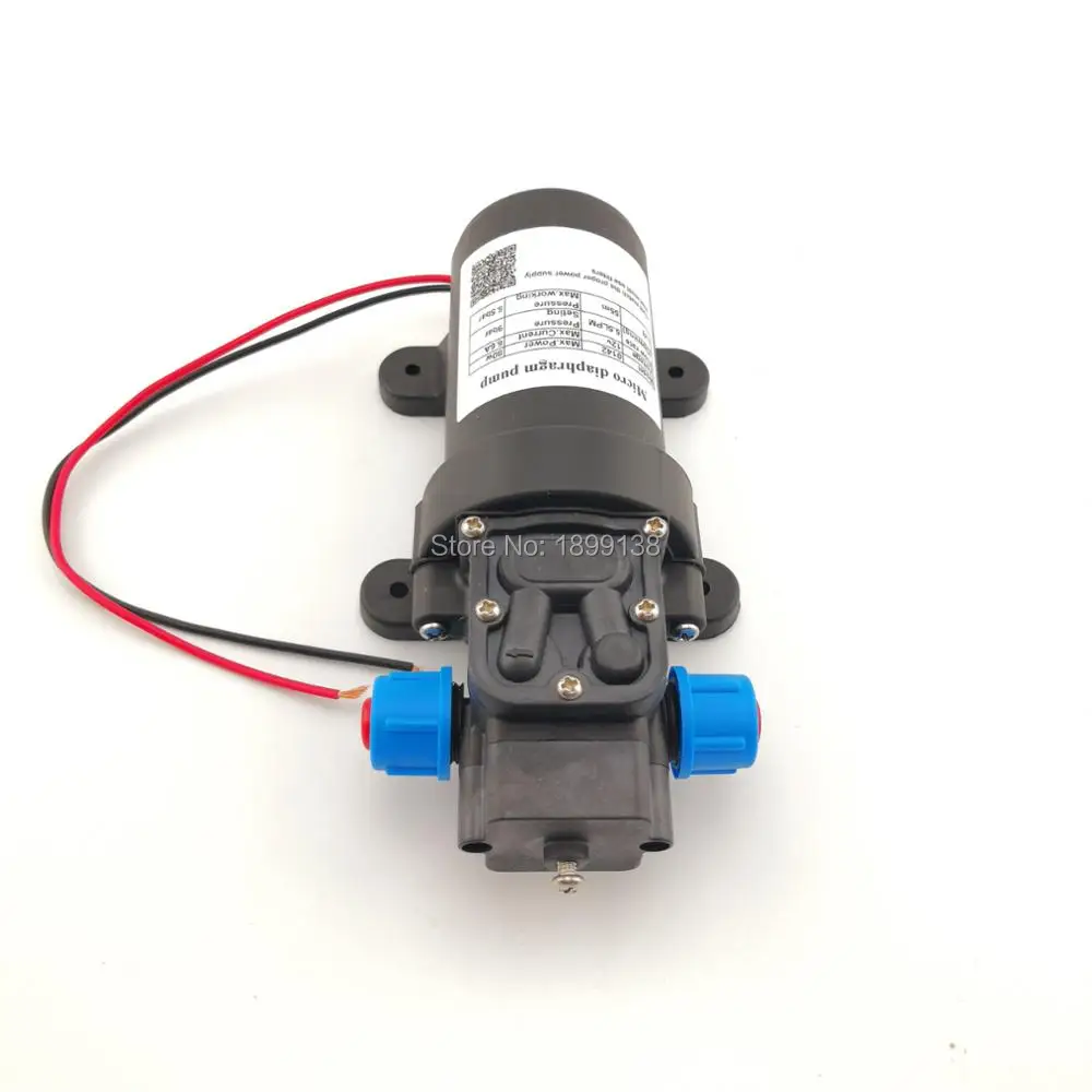 Electric self priming 12 volt dc high pressure mini water pump return valve type 80W 5.5L/min with built-in fun