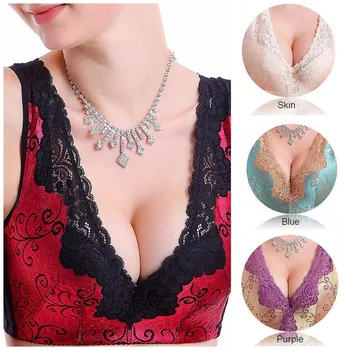 

Brand New High Grade Lady Gather adjustable bra full cup Push up Bra Vest Women Underwear Embroidery Lace Sexy Intimates H078