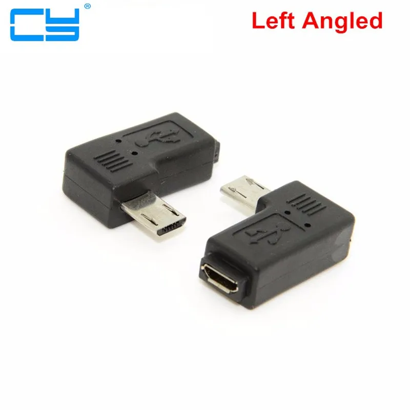Переходник Micro USB 2 0 5-контактный штекер-гнездо 90 градусов правый и левый угол 9 мм |
