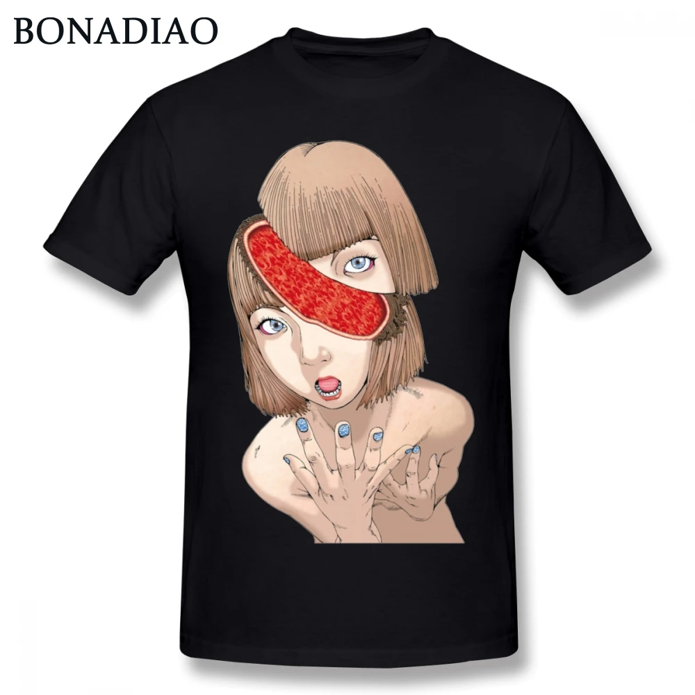 

For Male Shintaro Kago Fraction T-Shirt Quality Manga Junji Ito T Shirt Round Neck Free Shipping Camiseta