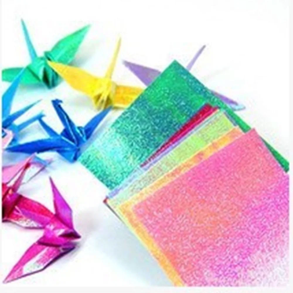 50pcs/set Square Origami Paper Single Side Shining Folding Solid Color ...