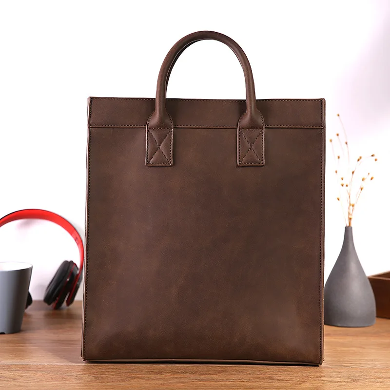 brown top handle bag