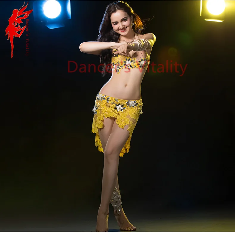 Роскошный танец живота одежда для женщин танец живота Производительность для девочек Танцы комплект из 2 предметов леди танец живота