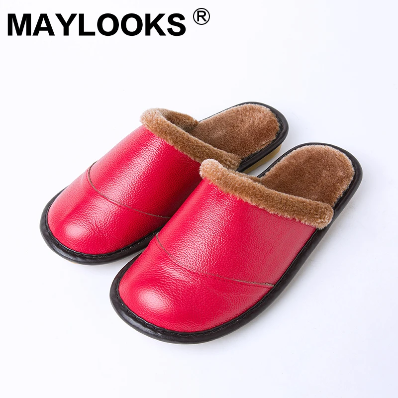 Woman Slippers Bedroom Parlor Office Apartment Slippers Winter Soft Soft Non slip Leather 
