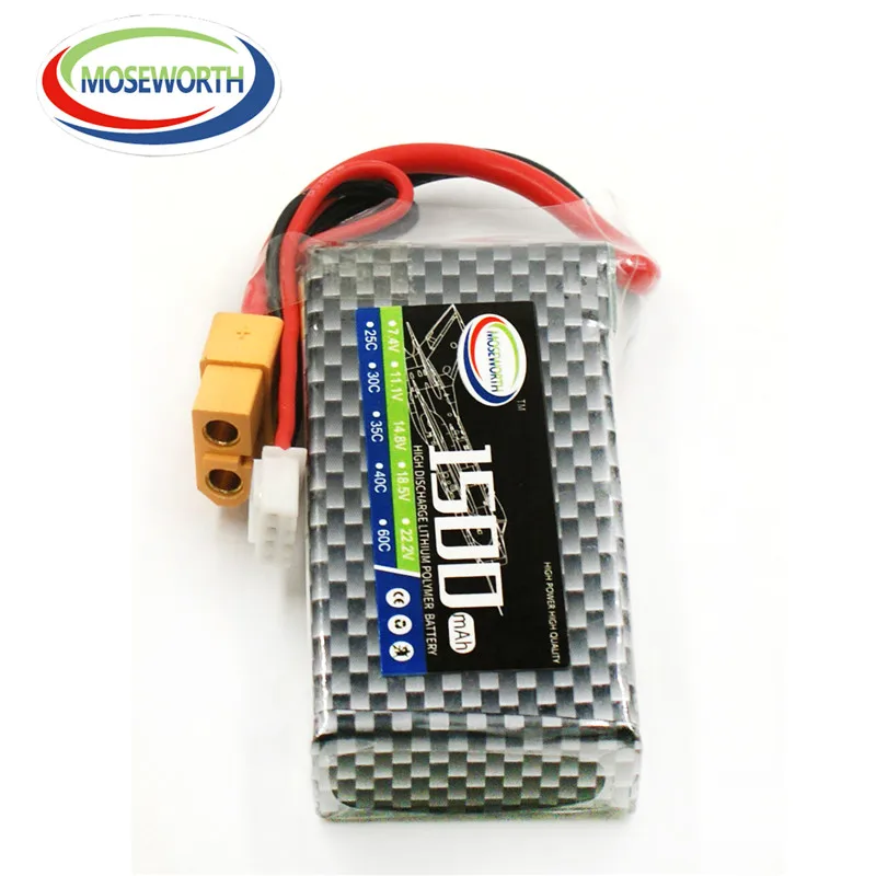 2 шт. Батарея Lipo 3S 11 1 V 1500 мА/ч 60C для радиоуправляемый самолет Квадрокоптер лодка