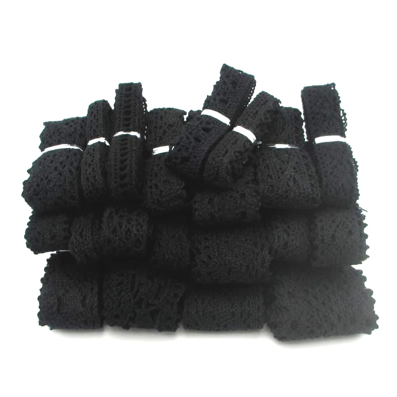 Lucia Crafts 2 ярдов/партия Черная кружевная лента для самодельного украшения одежды аксессуары для волос вышитая кружевная лента N0202