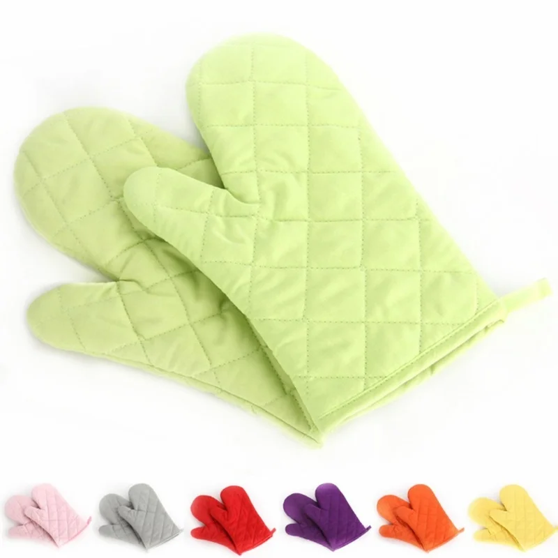 Oven Gloves Cotton Heat Resistant Microwave Mitt 8 Colors Kitchen