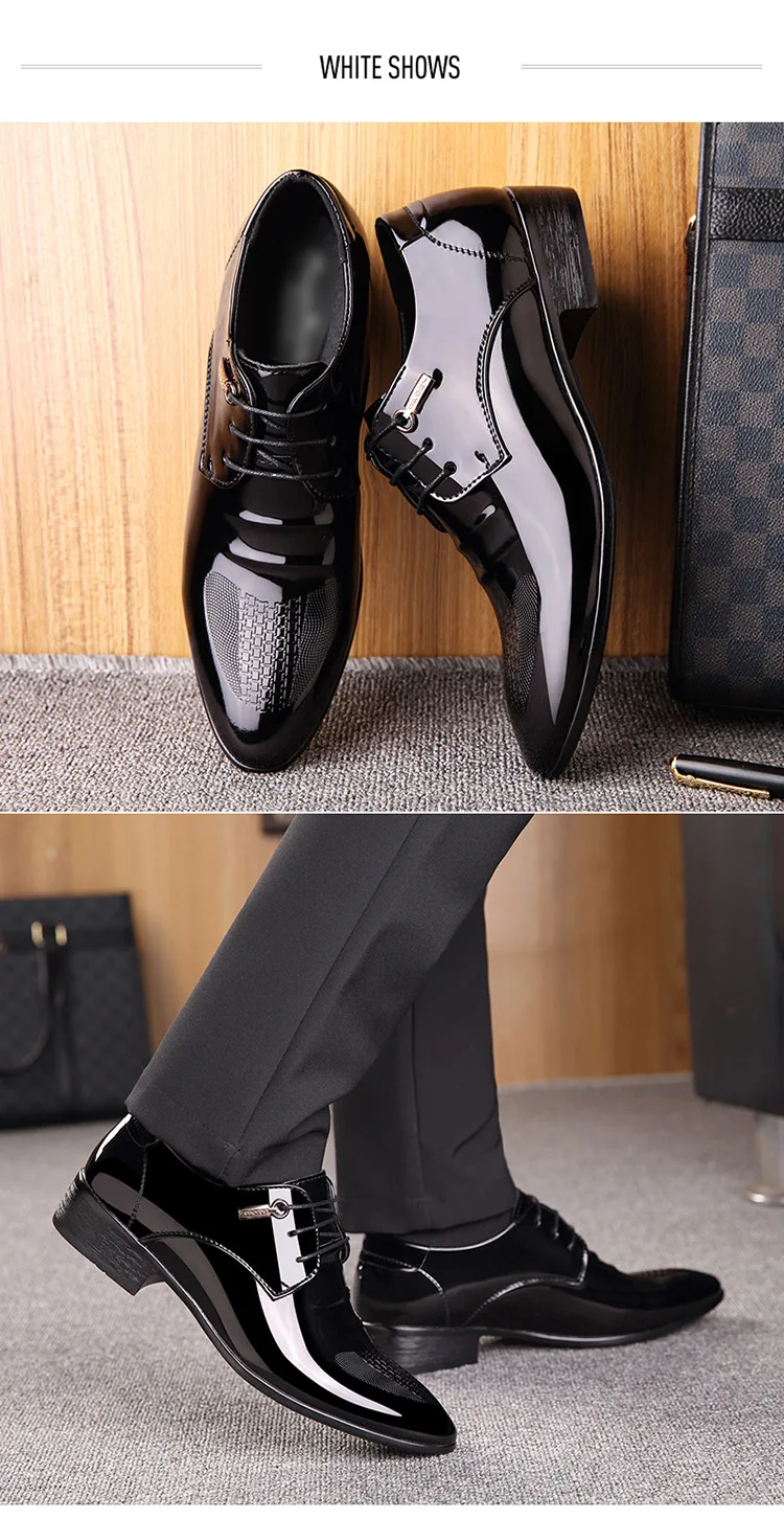 OSCO/Мужские модельные туфли из искусственной кожи; мужские свадебные туфли оксфорды на шнуровке; офисный костюм; мужская повседневная обувь; Роскошные итальянские туфли