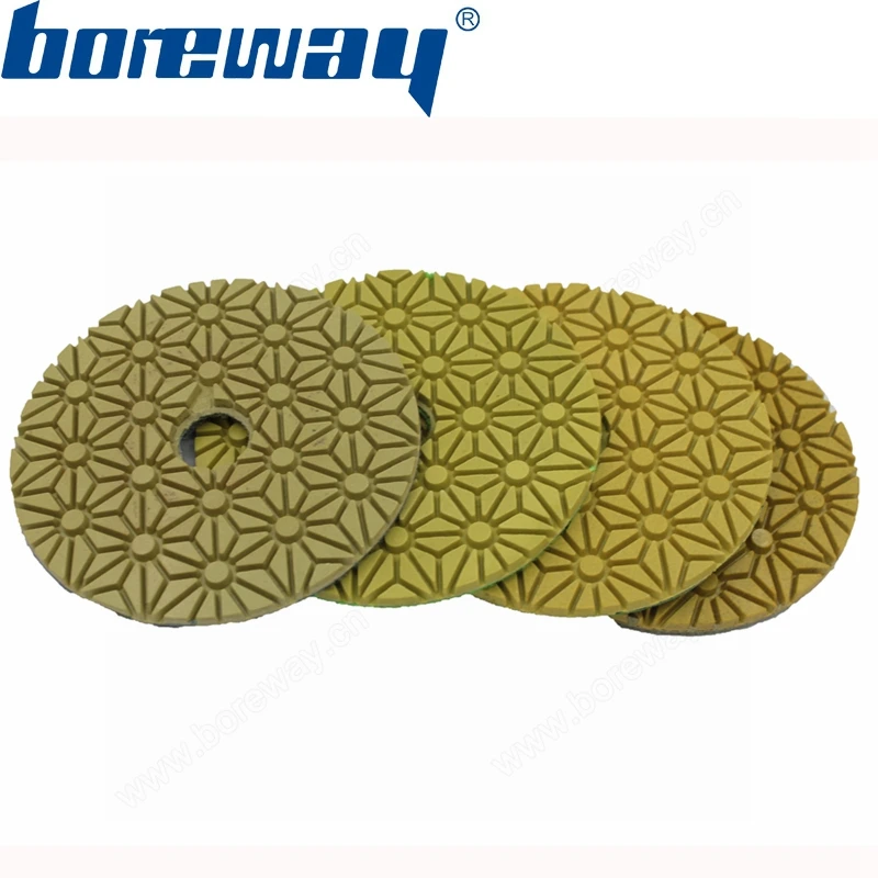 

Hot Sell 4 inch Four Steps Pads Polishing Diamond Wet Use In Grinder Glossy Stone