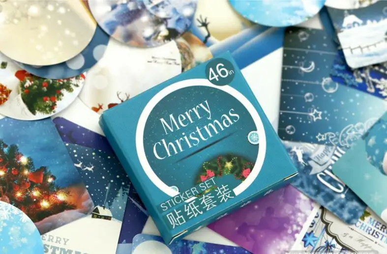 46 шт. Merry Christmas мини бумажная наклейка украшение DIY ablum дневник в стиле Скрапбукинг Канцелярские Принадлежности для наклеек handmad
