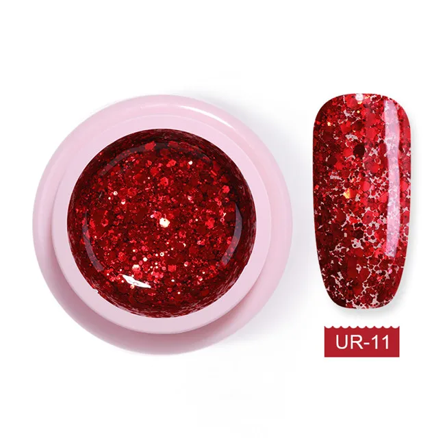 Sequins 11 Ur Sugar, 5 мл, розовый цвет, Гель-лак для рисования, блестящие блестки, блестки, замачиваются, УФ-Гель-лак для ногтей, УФ-светодиодный лак, Набор лаков - Цвет: Sequins 11