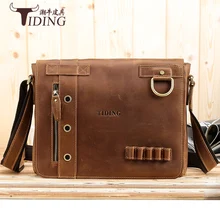 vintage crazy horse leather shoulder bag Men's Messenger Bag Man Shoulder Sling Bag 13 inch laptops Bag man travel bags man canvas with crazy horse luxury cowboy oil skin leather bags briefcases and male bag retro single shoulder bag messenger bag