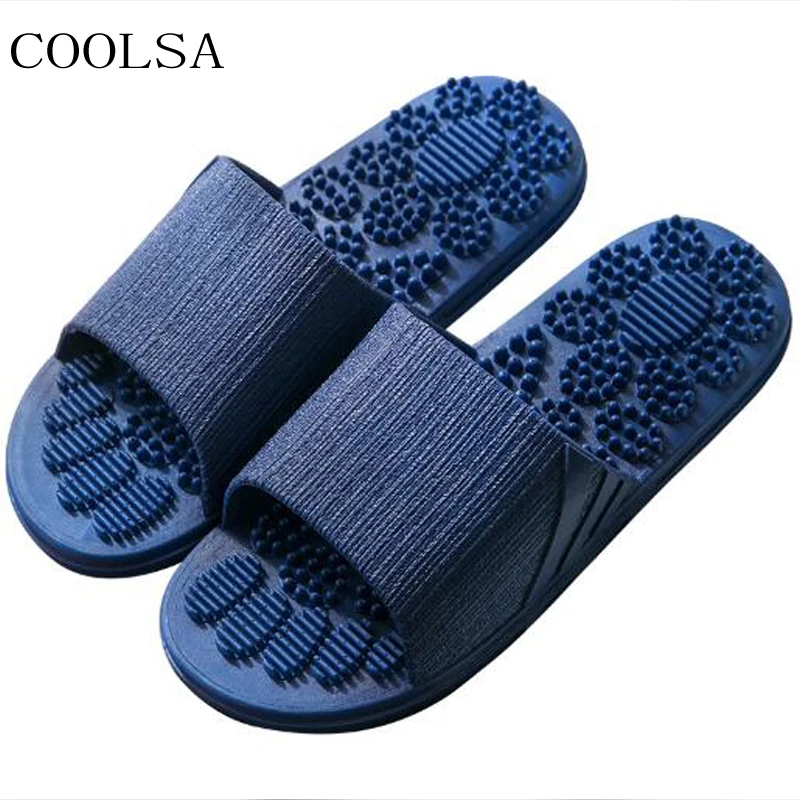 Мужские сандалии COOLSA на плоской подошве массажные Шлепанцы из ПВХ мягкая подошва