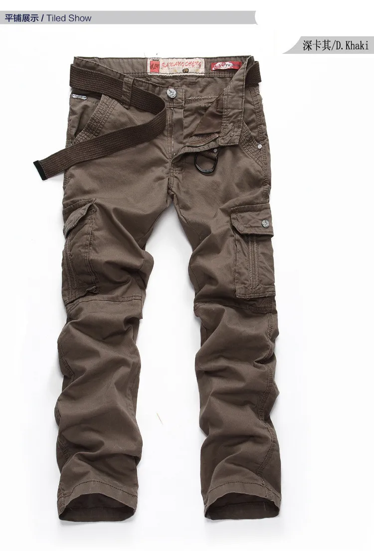 2017 New Mens Pants Pockets Full Length Autumn Army Military Tactical Pants Casual Trousers Cargo Pants Pantalon Hombre  (8)