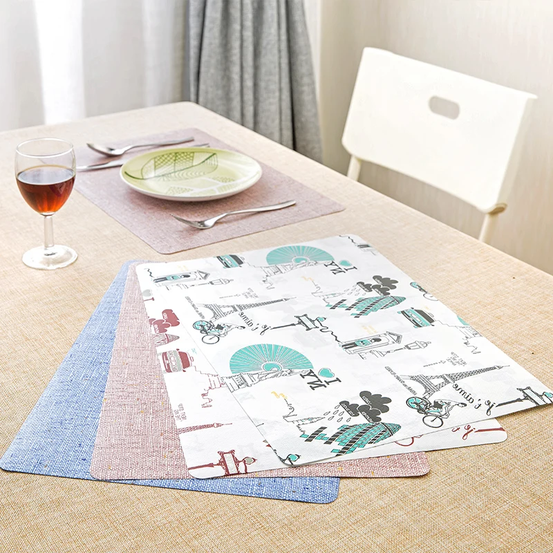 LIYIMENG Dinner Placemat European StyleTable Mat Pads Coasters Waterproof Chicken Pad Slip-Resistant PadB7