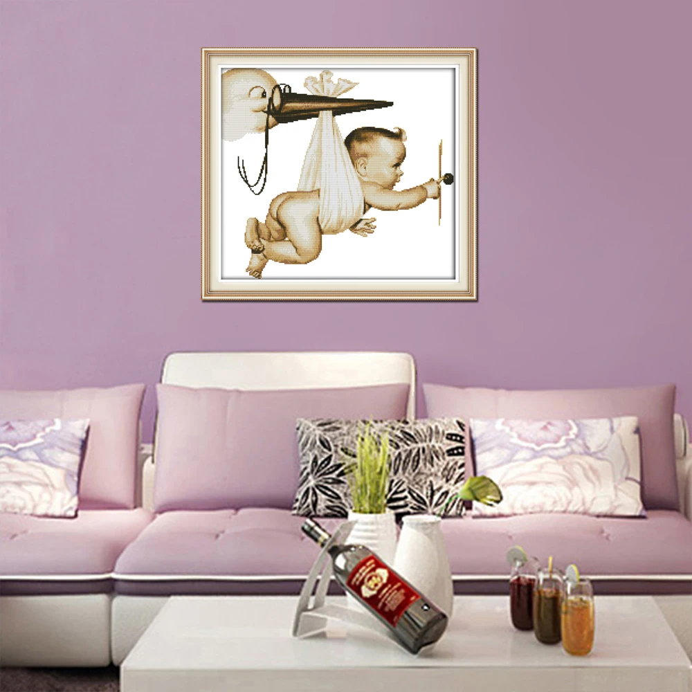 Картины для вышивки крестиком Joy Sunday Flying Baby картина вышивка украшение дома сделай