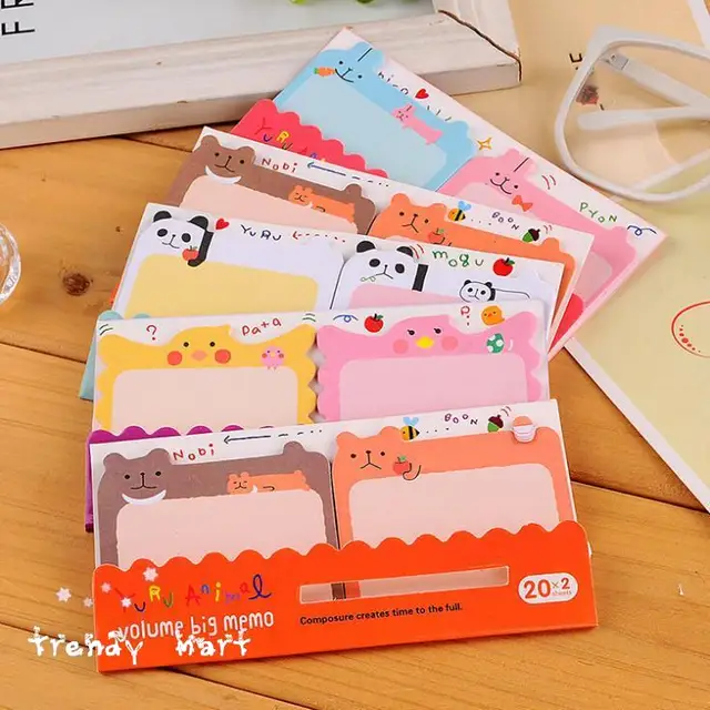 C283 South Korean Stationery Cute Cartoon N Paste Sticky Notes Posted ...