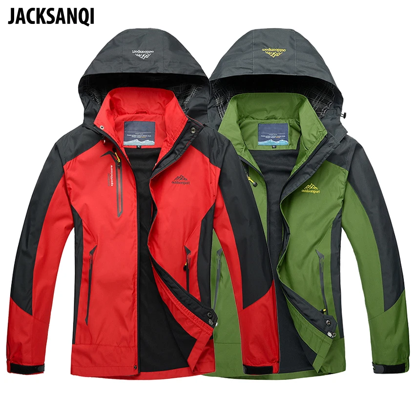 JACKSANQI رجل السترات في الهواء الطلق الربيع الخريف للماء يندبروف سترة الذكور المشي التزلج التخييم الرياضة الذكور معاطف 5XL RA135