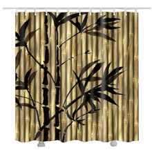 Бамбуковая занавеска для душа с принтом 3d douche gordijnen бамбуковые листья с принтом для ванной занавески для душа