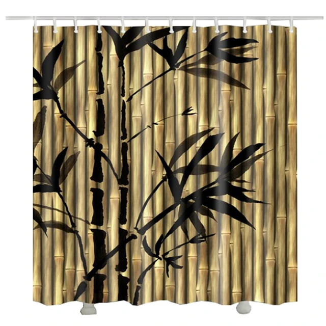 Bamboo Shower Curtain Printed Gordijnen Leaves Bamboo Shower Curtain Printed Gordijnen Leaves Bathroom