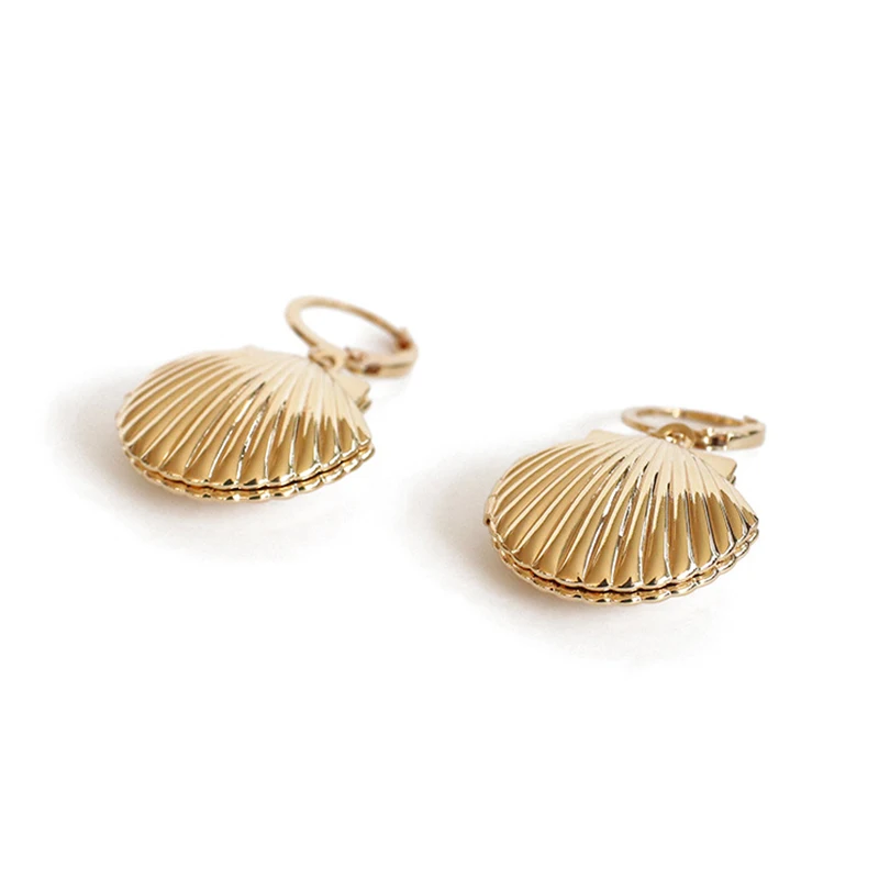 

SRCOI Bohemia Gold Color Shell Hoop Earrings Simple Circle Drop Huggie Earrings Bijoux Ethnic Tribal Fashion Jewelry Wholesale