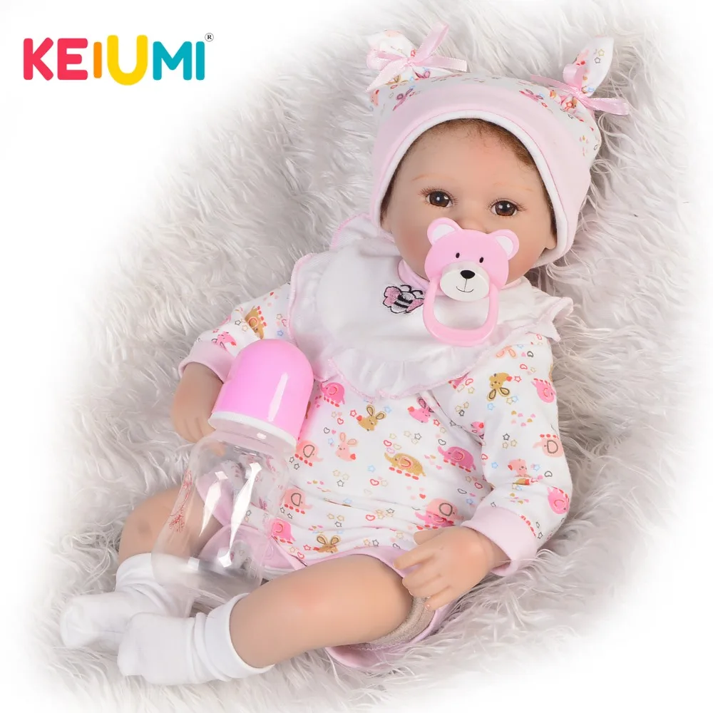 

17'' 42 cm Lifelike Reborn Baby Girl Doll Cloth Body Cute Simulation Doll Baby Toy For Child Birthday Gift Menina Brinquedos