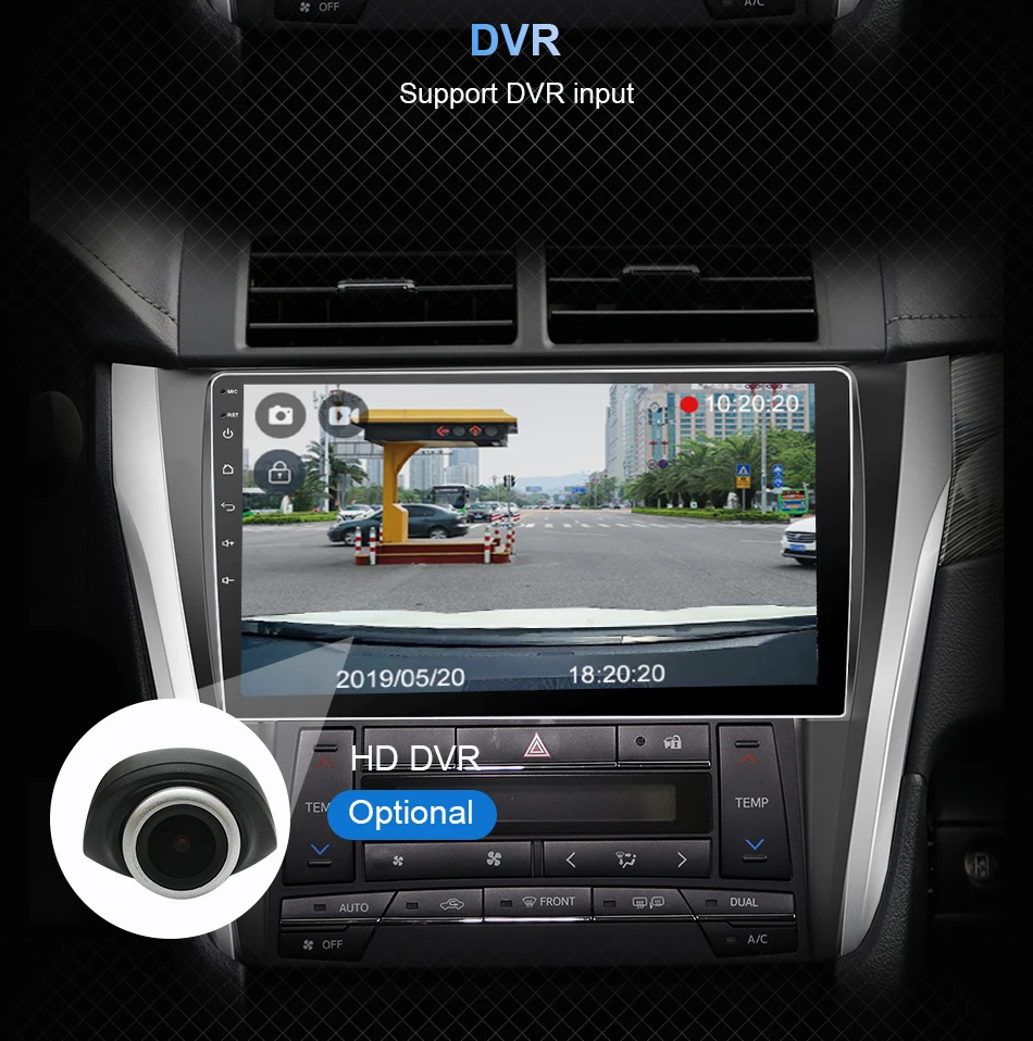 Top Eunavi android 9.0 car dvd gps multimedia player For Toyota Camry50 2012 car dvd navigation radio video audio player 4G+32G PX6 20