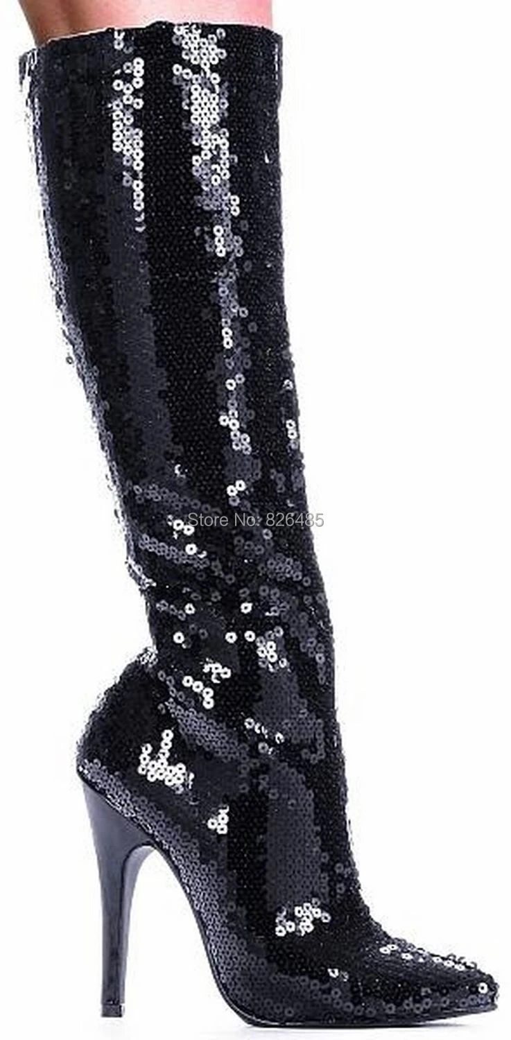 black sparkle boots womens