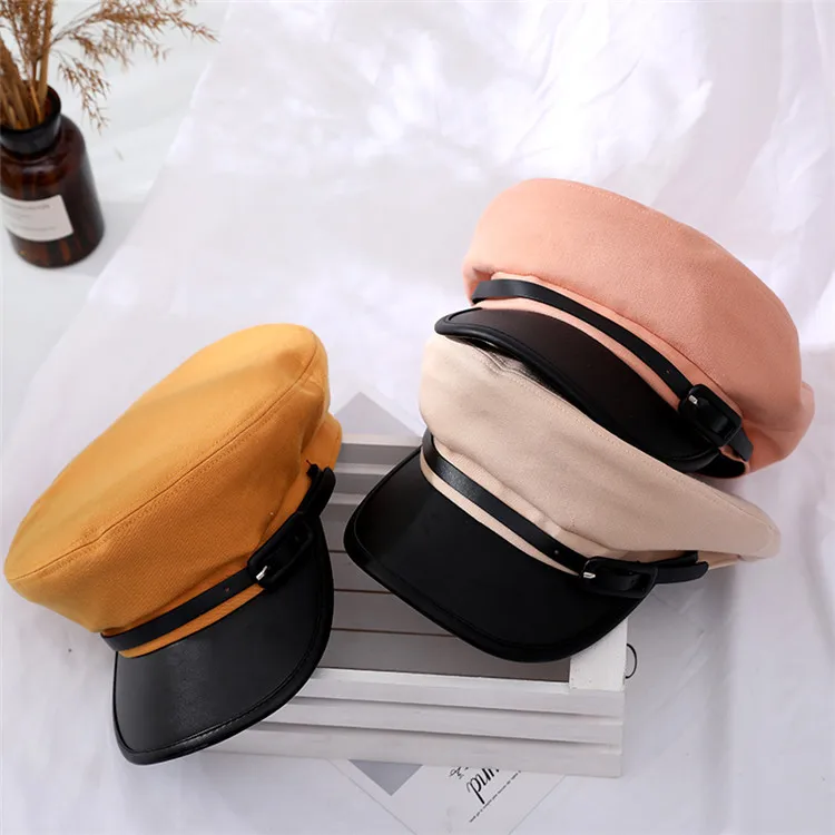 NEW fashion autumn octagonal hats for women flat military baseball cap ladies navy caps women casual berets hat gorra militar