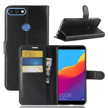 

For Huawei Y7 Prime 2018 Case Leather Flip Back Cover For 5.99 inches Huawei Y7 Prime 2018 With Stand And Wallet
