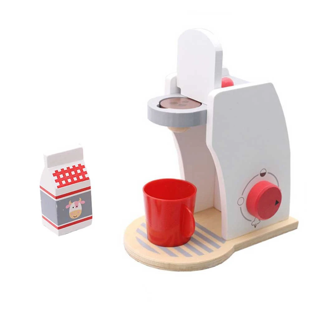 Детское дерево ролевые игровой набор игрушки имитация кофе машина с молоком кофе в зернах сахар пивоварения кофе Ресторан кухонные игрушки