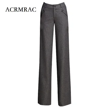 

ACRMRAC Original Autumn And Winter High waist Thickening Wool wool material Straight trousers casual pants