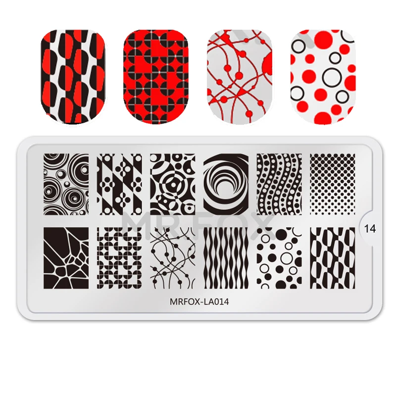 

6.5*12.5cm Stamping Template Rectangle Geometry Lattice Figure Stripe Nail Art Image Stamp Template Stencils For Design Manicure