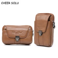 CHEER SOUL натуральная кожаная поясная сумка Мужская поясная сумка поясная Сумка Повседневный 5,5 дюймовый чехол для телефона мужской кошелек