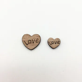 

1000pcs 10mm 15mm Mix Love Shabby Chic Wooden Embellishments Hearts Wedding Crafts Toppers Chips Cardmaking Scrapbook
