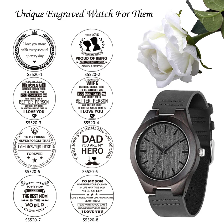 

zk25 Personality Creative Design Logo MESSAGE Engraved Carved Customize ONLY Logo cost Laser Charge No Watch