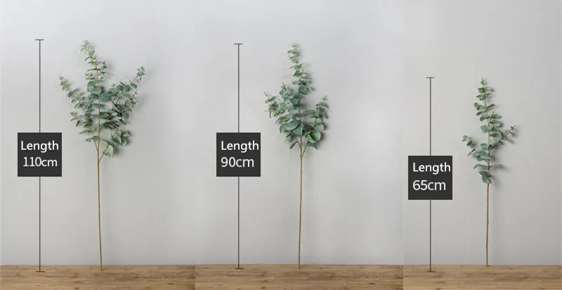 Flone European Artificial Banyan Tree Leaves Gold Money Leaves Eucalyptus Leaves Fake Plant Flowers Branch Home Decor Plant  (4)