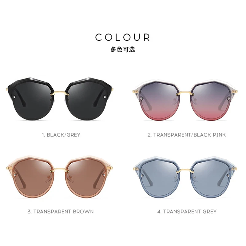 HEITHION Ladies Vintage Cat Eye Sunglasses Women Luxury Brand Designer Oversize Sun Glasses For Women UV400 Gradient Shades Fema
