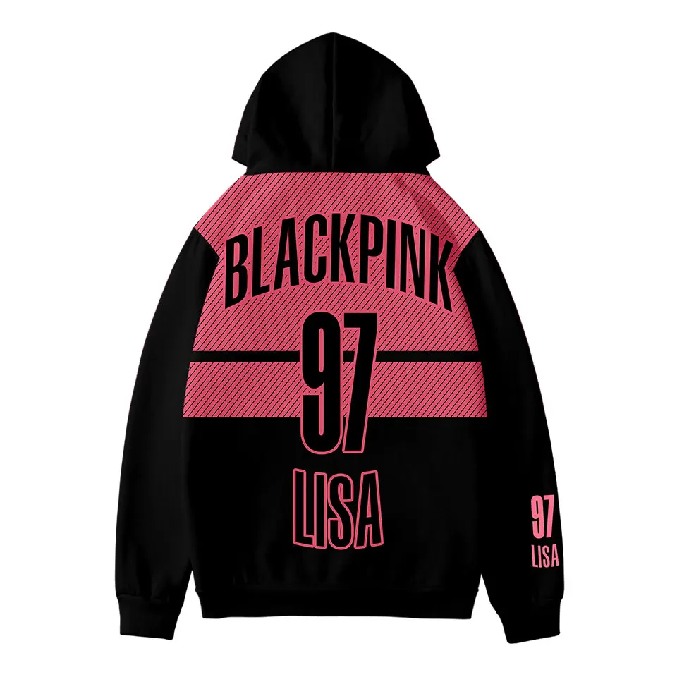 Blackpink Kpop Толстовка Priting Harajuku корейский стиль для женщин негабаритных толстовка Лиза Франк кофты 3d Розовый худи костюмы