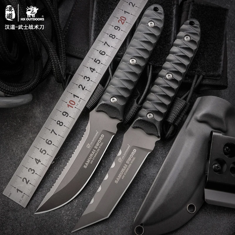 

OUTDOORS Japanese Warrior Hunting Knife 440c Blade, Camping Survival Knives Essential tool For Self-defense Outdoor Tools