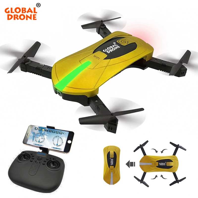 

Global Drone GW018 Mini Foldable Selfie Pocket Drone Wifi Phone Control RC Quadcopter Drones with Camera HD 720P vs jjrc H37