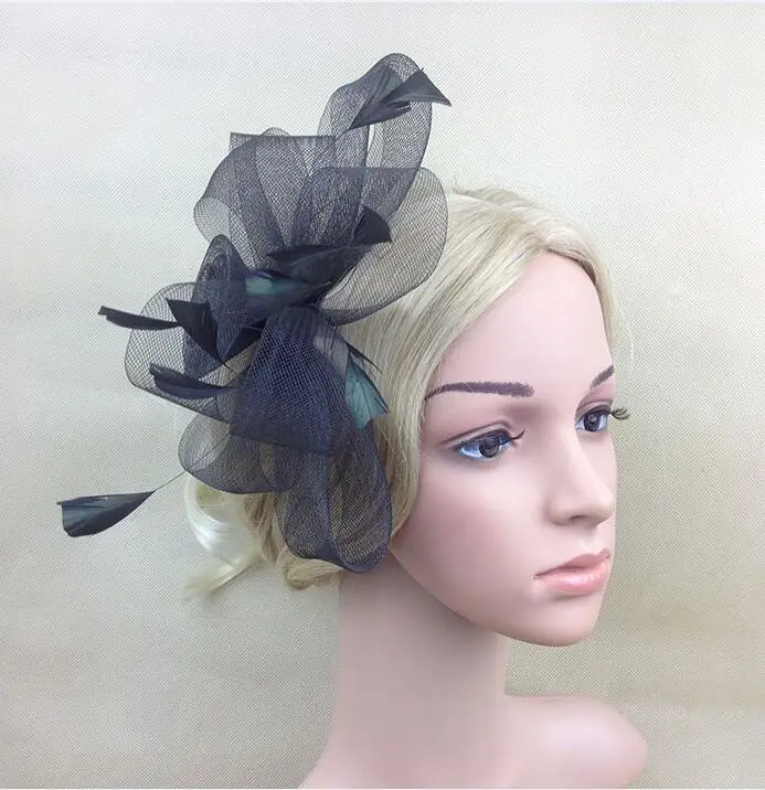 Ladies Flowers Fascinators Feather Hat Veil Hair Headband Fashion Bridal Wedding Vintage Hair Costume Accessories Hair Clip Headwear Tea Party Flower