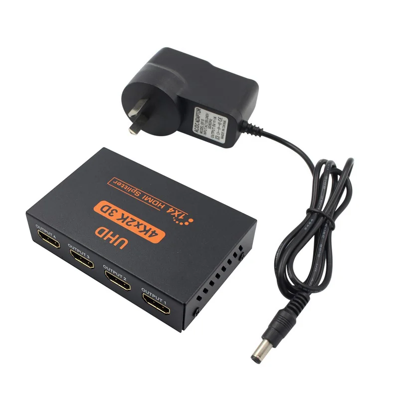 3D 4 K* 2 K Full HD 1080 p 1X4 Переходник HDMI разветвитель 4 порта концентратор ретранслятор усилитель конвертер для HDTV с Европа США Великобритания Австралия адаптер питания - Цвет: AU plug